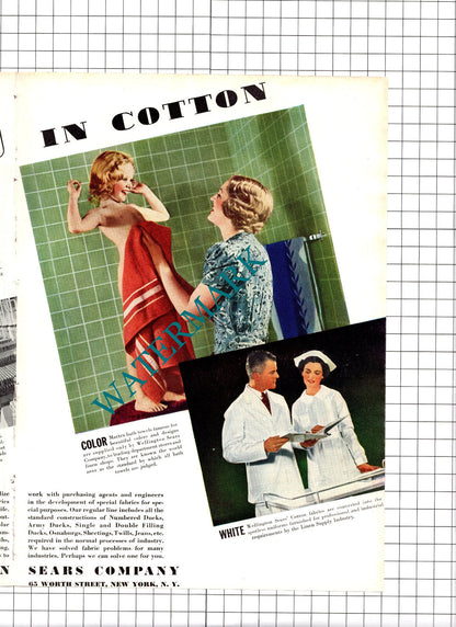 Wellington Sears Company New York USA Advert  - 1937 Pullout Print