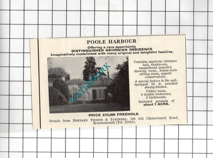 Seend Wiltshire / Poole Harbour Dorset SMALL House Sale Advert - 1967