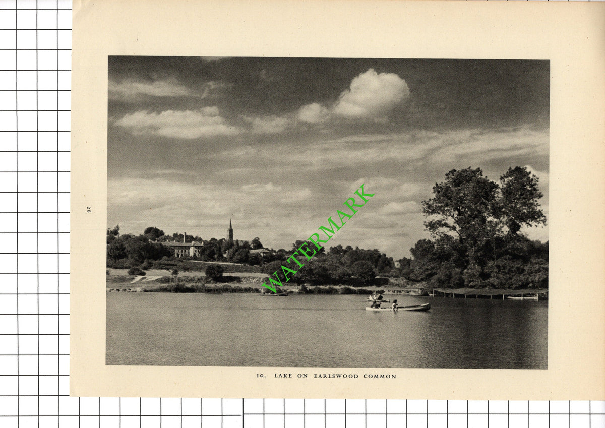 Wray Common Windmill Surrey / Earlswood Common Lake  - 1949 Book Print