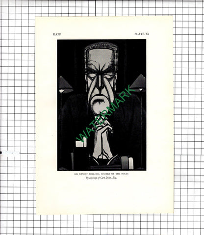 Sir Ernest Pollock Caricature Kapp / Leon Bakst Edmund Dulac  - 1928 Clipping