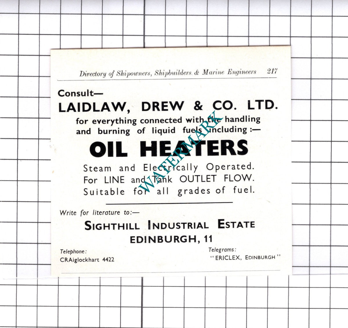 The Arabol Manufacturing Co London / Laidlaw Drew & Co Ltd - c.1957 Small Advert