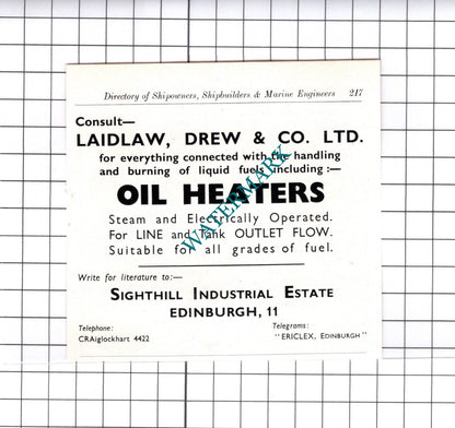 The Arabol Manufacturing Co London / Laidlaw Drew & Co Ltd - c.1957 Small Advert
