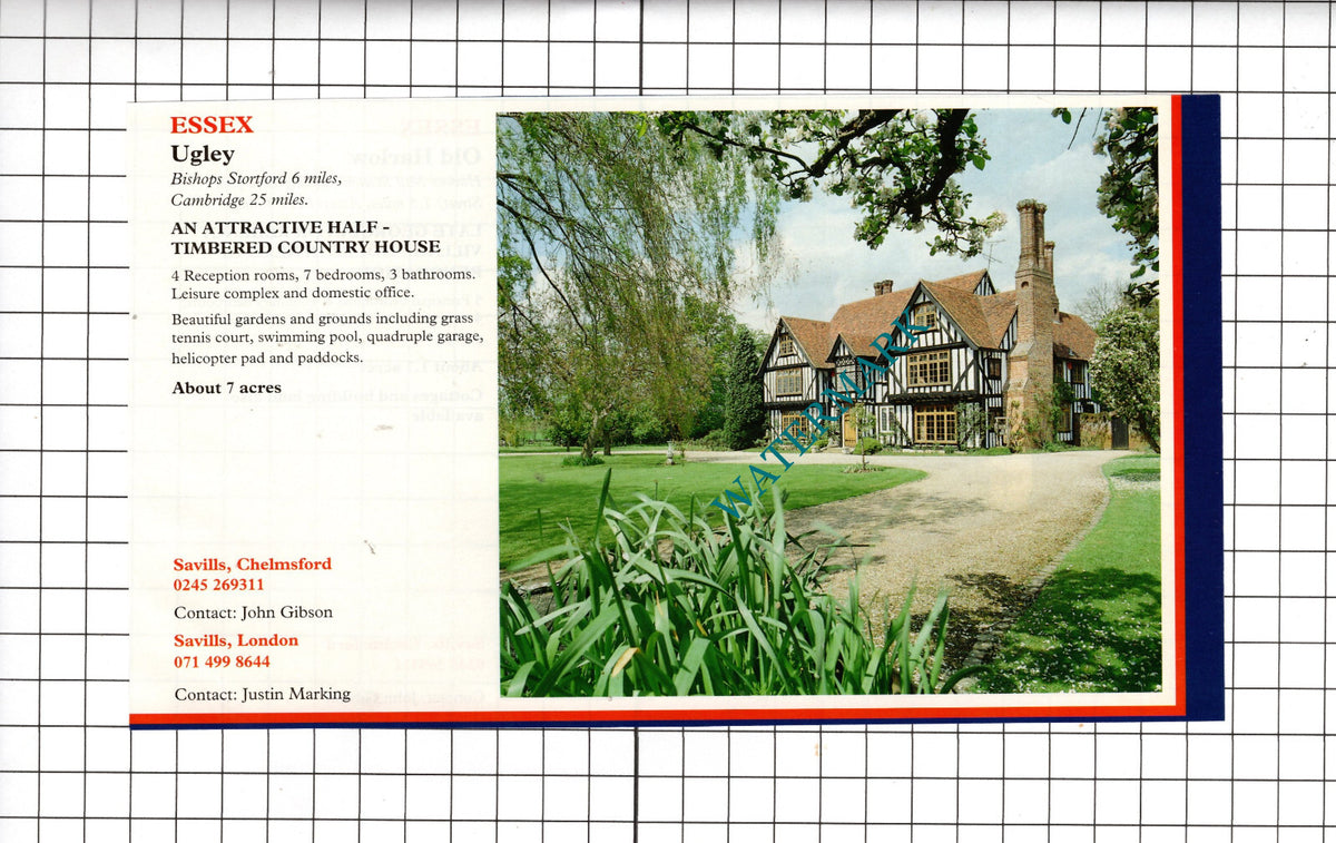 Old Harlow Essex /  Ugley Essex   - 1994 House Sale Advert