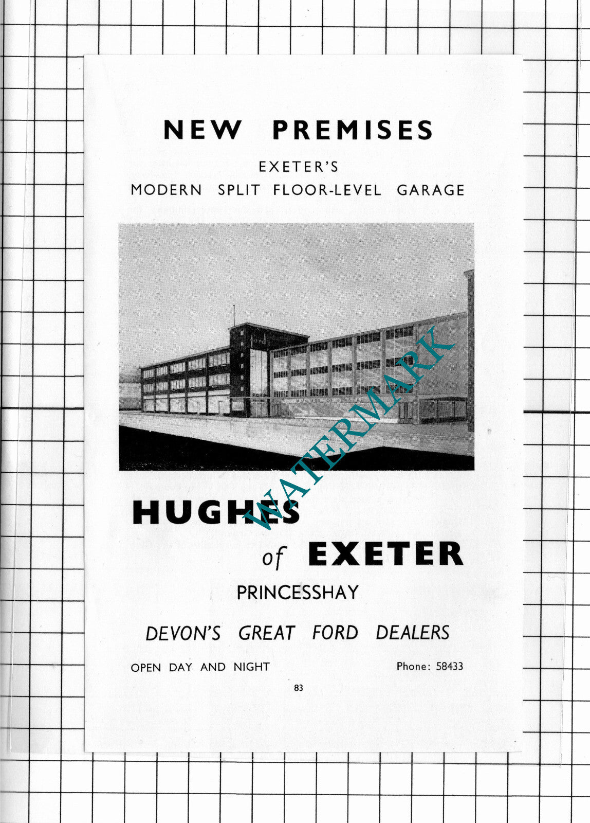 Hughes Of Exeter Princesshay Devon Advert  - 1957 Cutting