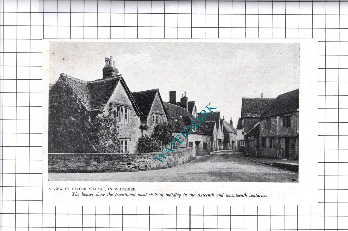 Lacock Wiltshire - 1925 Clipping / Print