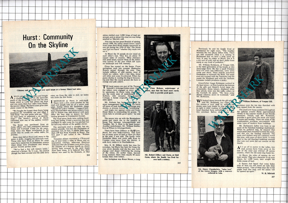 Hurst North Yorkshire Peter Robson Robert Hillary Lant Chamberlain  1972 Article
