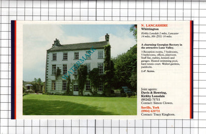 West Tytherley Hampshire / Whittington Lancashire Rectory - 1991 House Advert