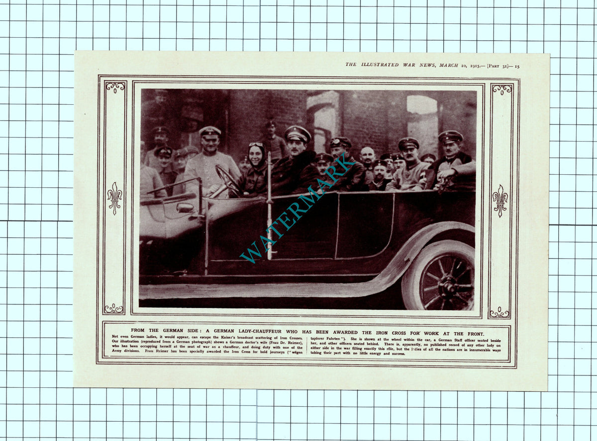 Frau Dr Reimer Germany WW1  - 1915 Clipping / Print