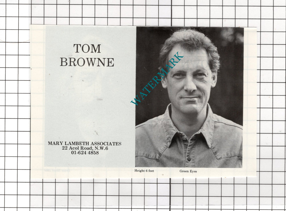 Tom Browne Actor /  Walter Brown Actor - 1986 Advert