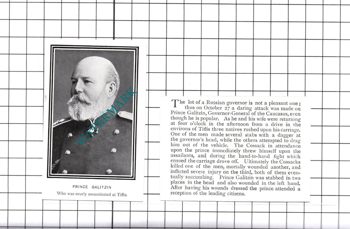 Prince Galitzin  -  1903 Small  2-Part Cutting