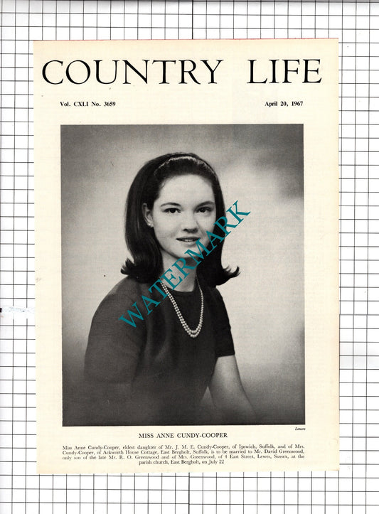 Miss Anne Cundy-Cooper Ipswich Suffolk David Greenwood Lewes - 1967 Clipping
