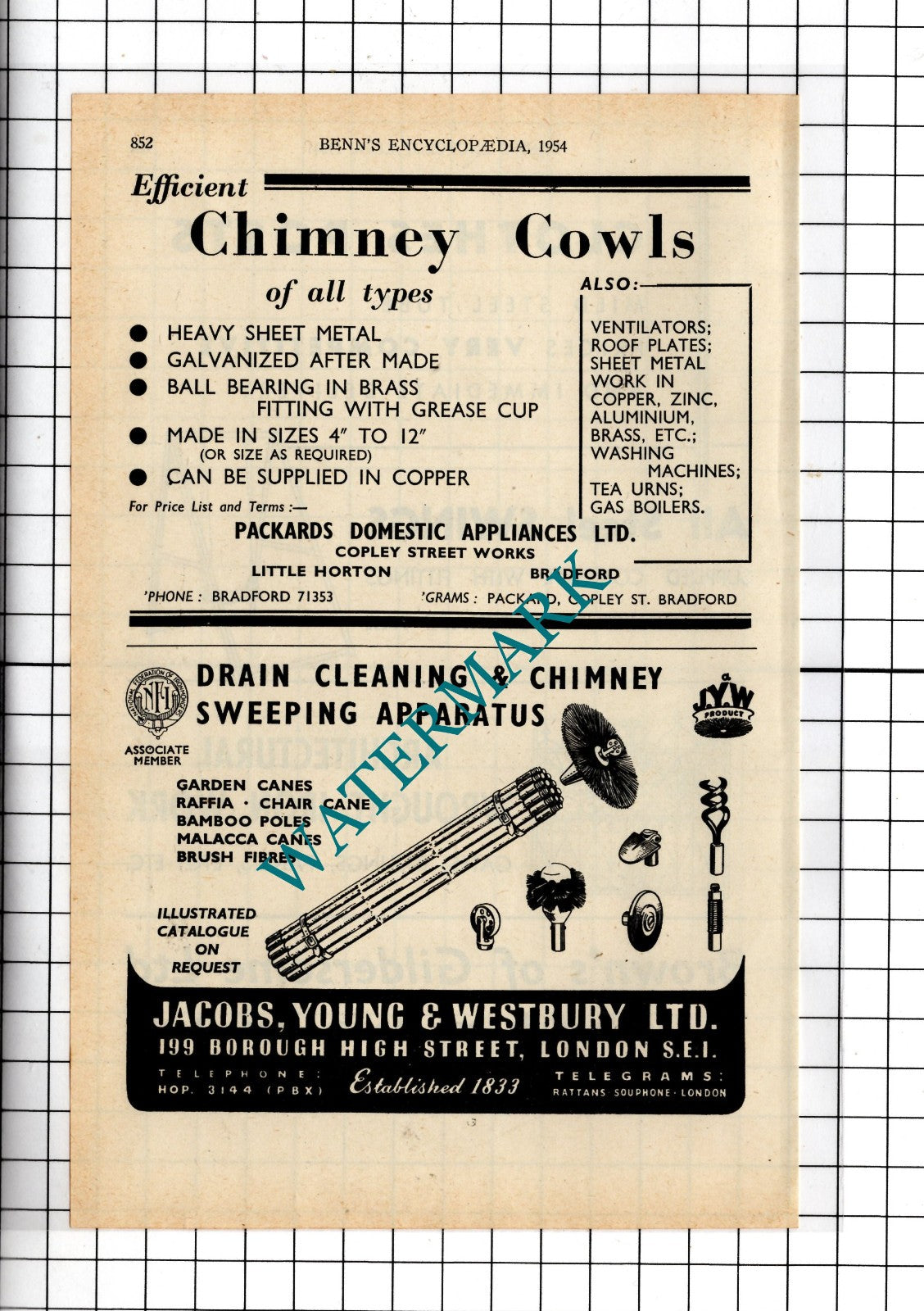 Brown's Of Gildersome Ltd Morley Leeds / Jacobs Young & Westbury - 1954 Advert
