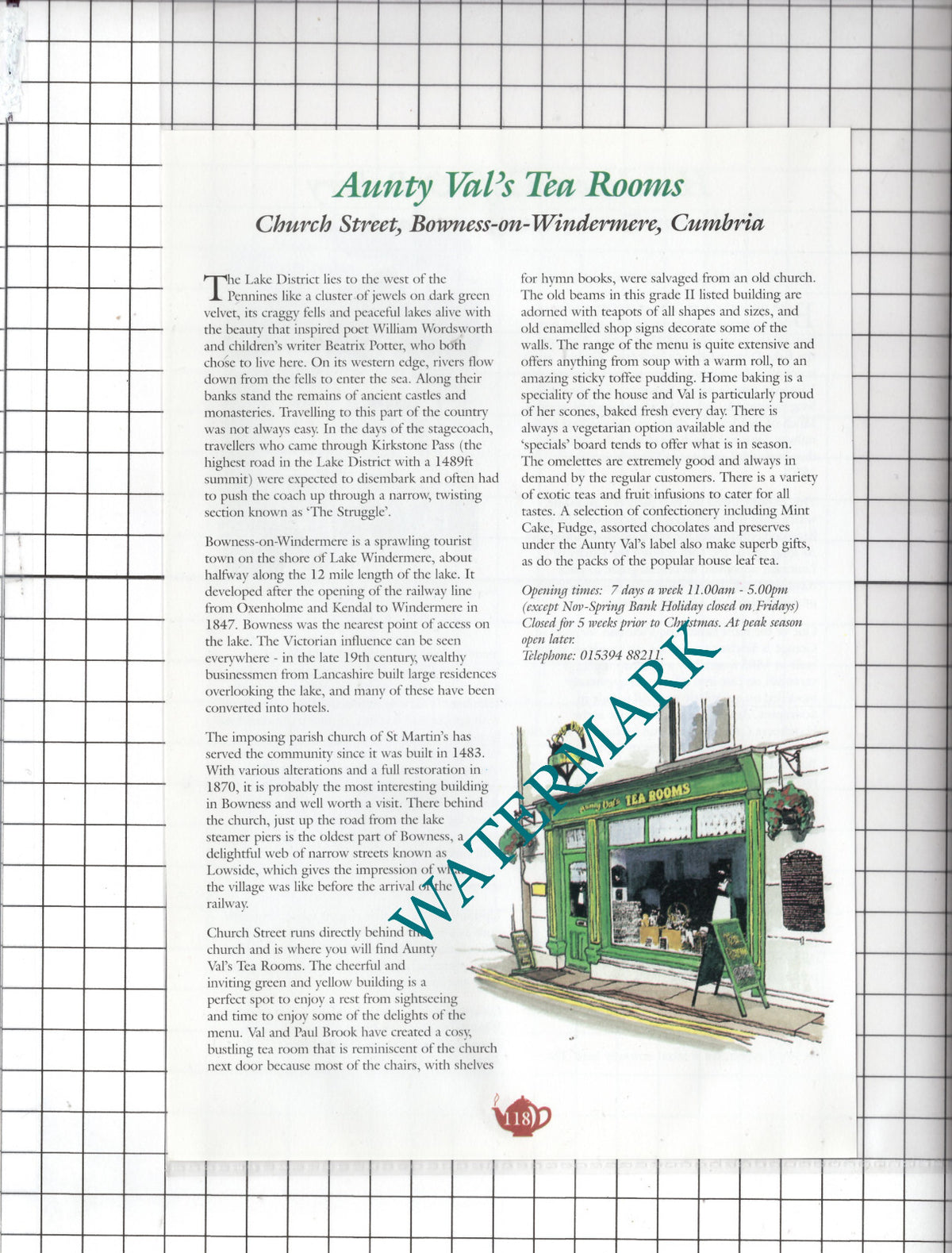 Hazelmere Cafe Grange Over Sands / Aunty Val's Bowness Cumbria -  c.2000 Advert