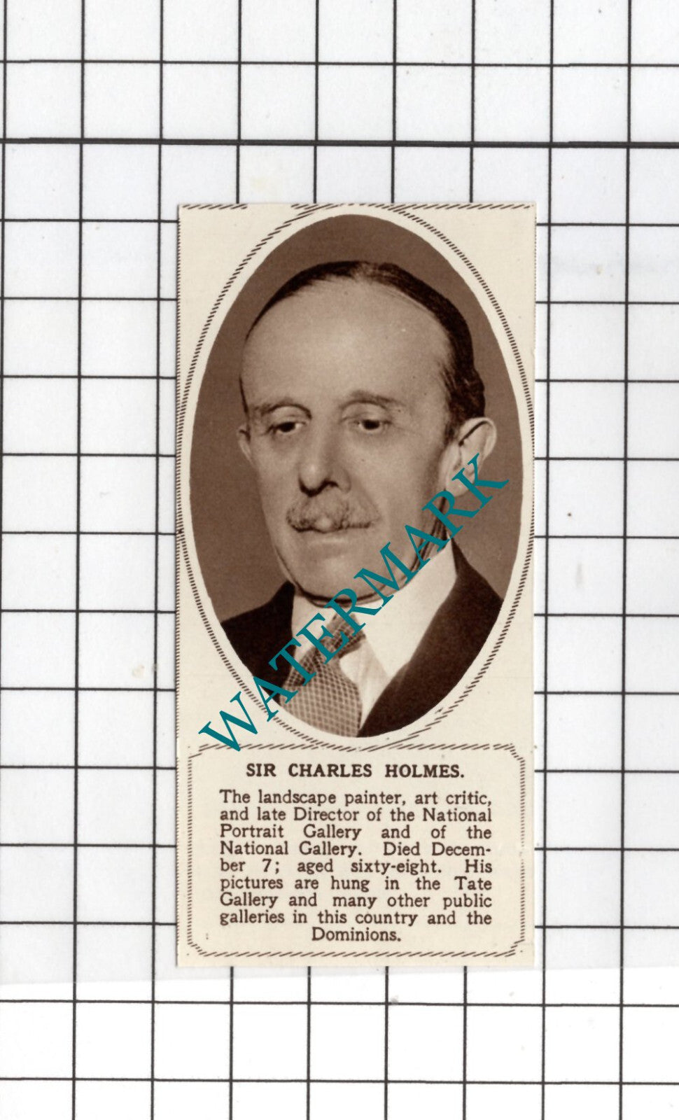 Sir Charles Holmes Painter Artist Obituary  - 1936 Small News Clipping