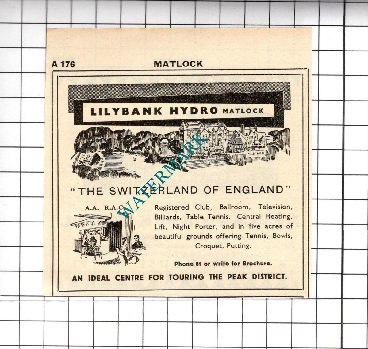Nayland Rock Hotel Margate / Lilybank Hydro Matlock Small Advert  - 1958 Cutting