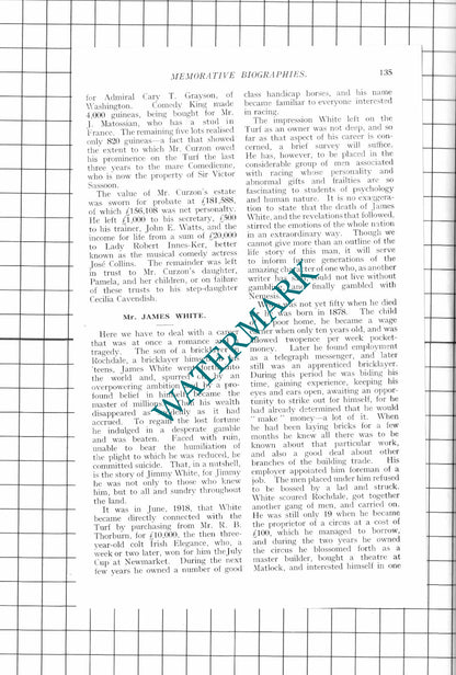Mr James White Jimmy White Financier Rochdale England - 1927 3-Part Cutting