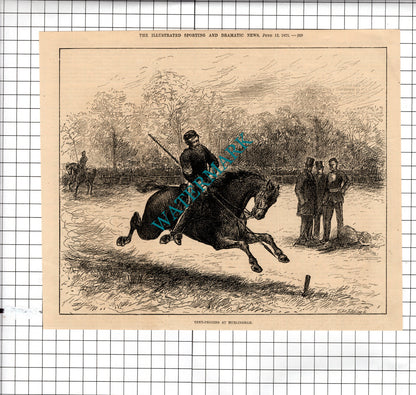 Tent Pegging Sport Hurlingham Sir Bach Cunard   Mr A de Murrieta - 1875 Clipping