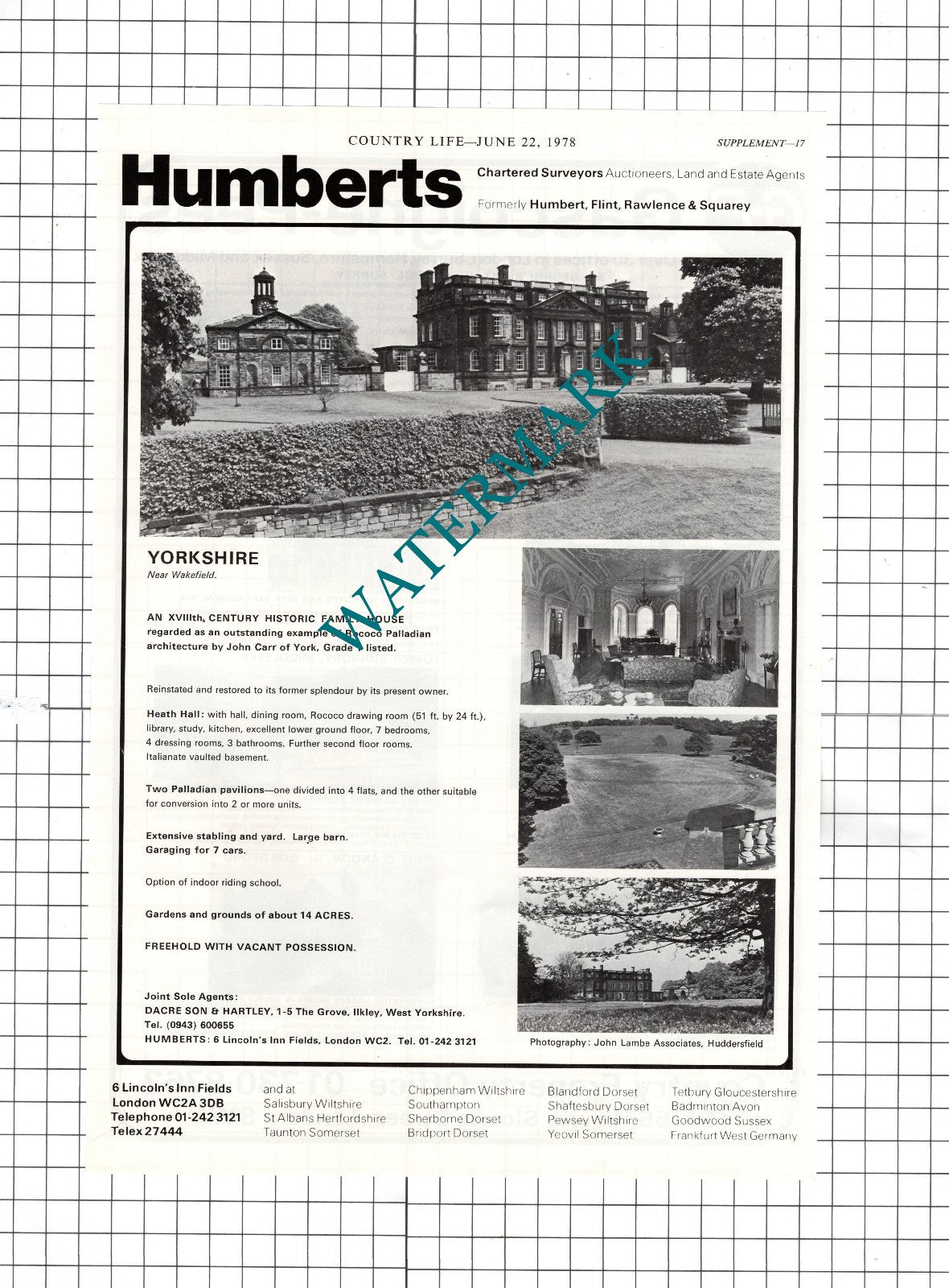 Wakefield Yorkshire House  Sale Advert - 1978