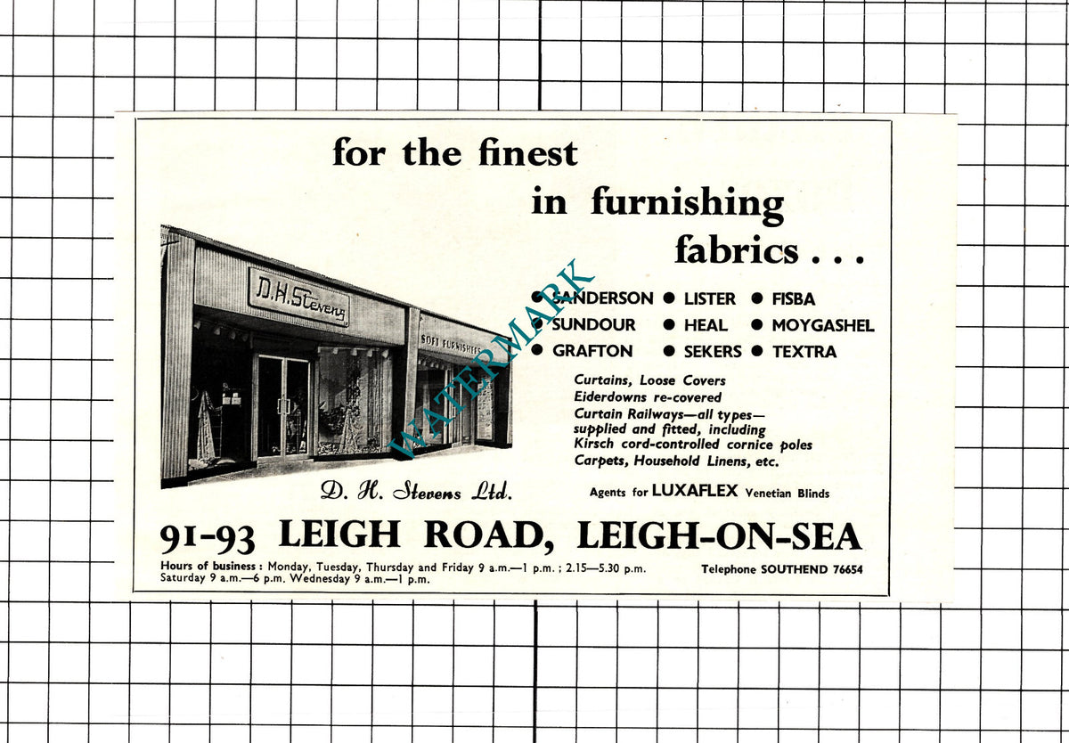 D H Stevens Ltd Leigh On Sea Essex Advert  -   1968 Clipping / Print