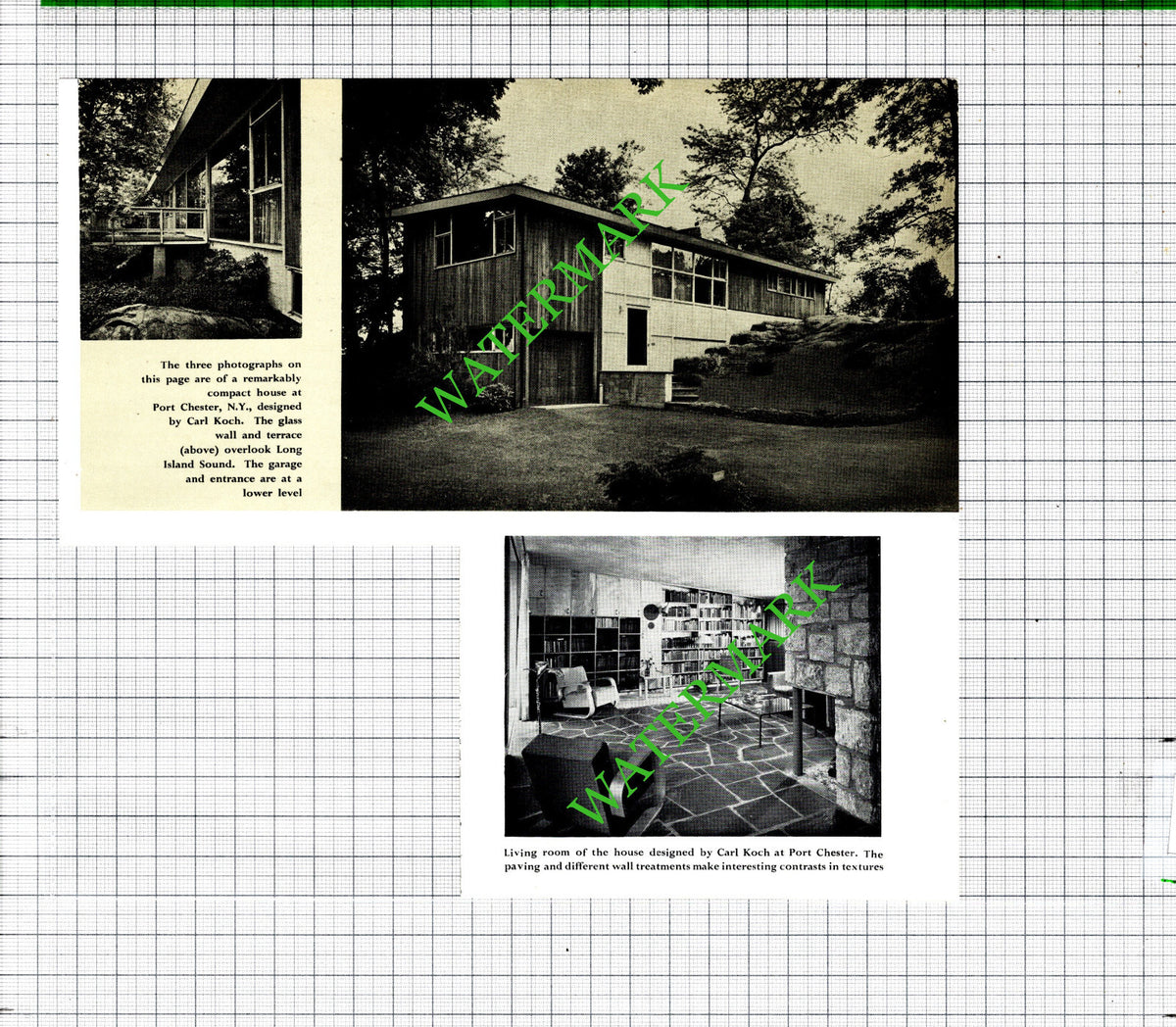 Port Chester New York USA Carl Koch House - 1956 Cutting