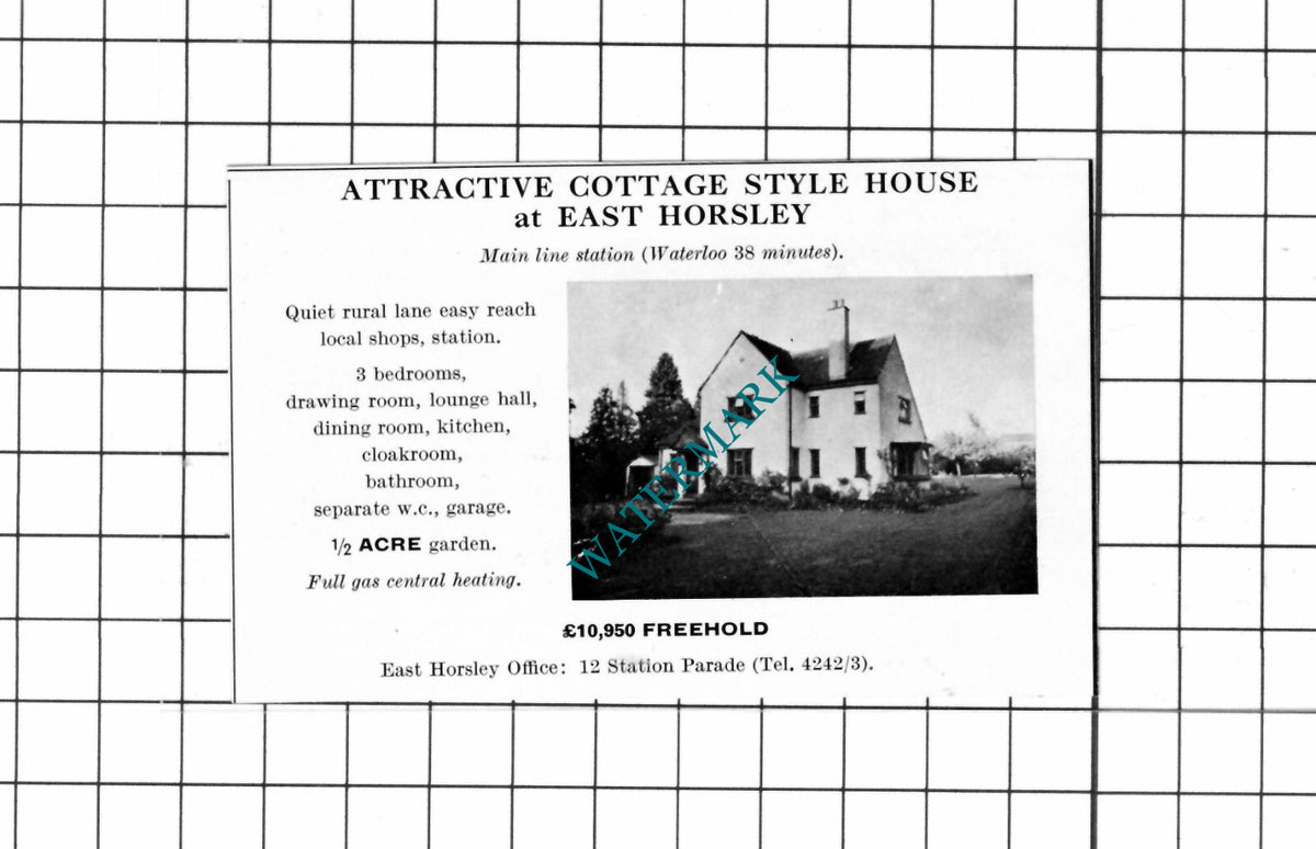 East Horsley Surrey SMALL House Sale Advert - 1967 Cutting