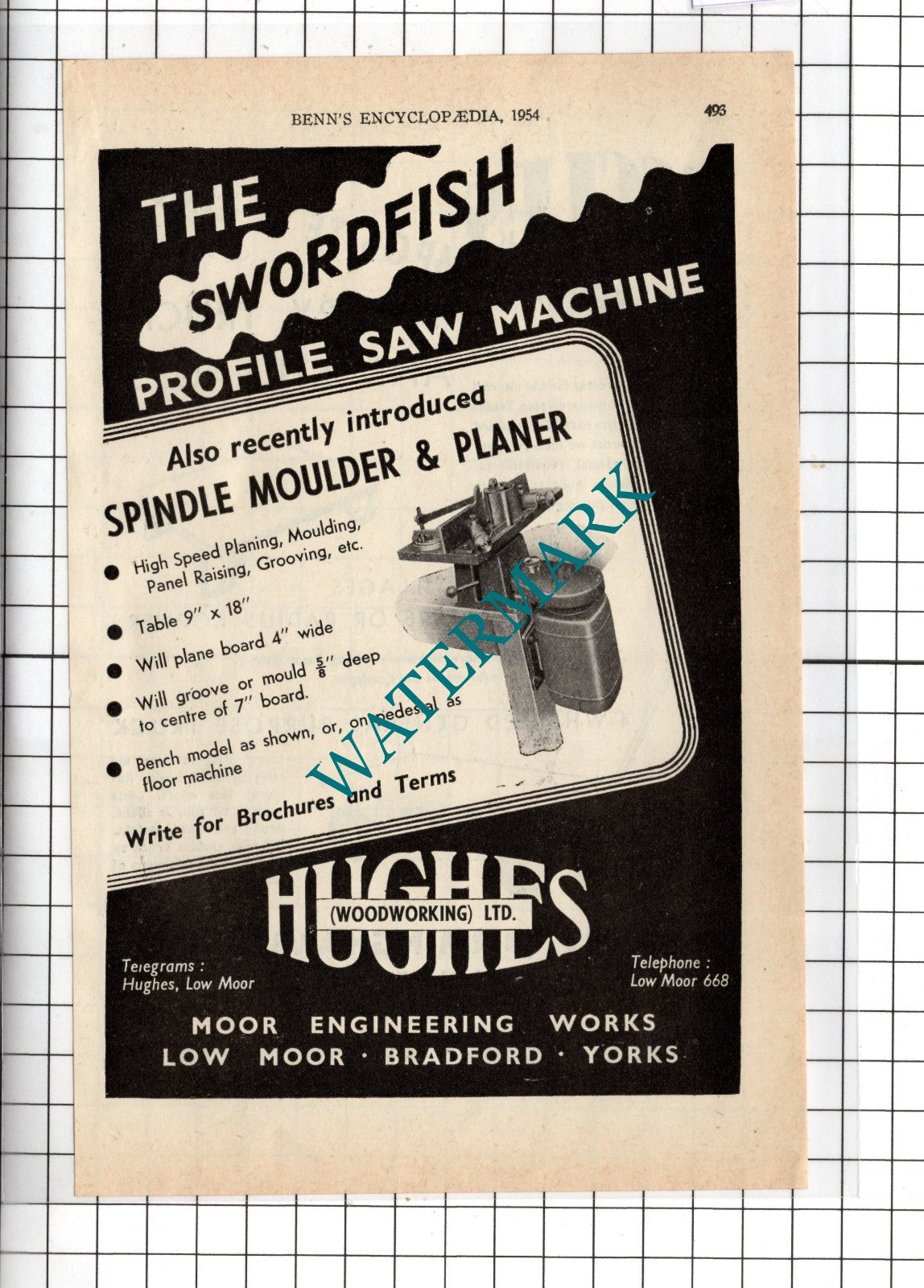 Hughes Woodworking Ltd Bradford / Eccles Birmingham Ltd Stirchley -  1954 Advert