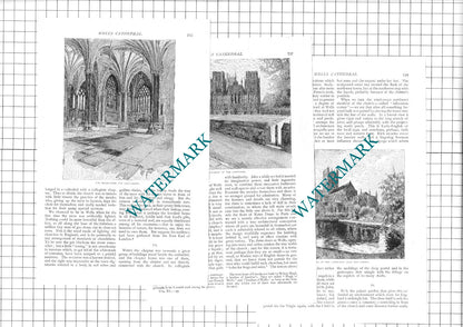 Wells Cathedral  England - 1890 Article