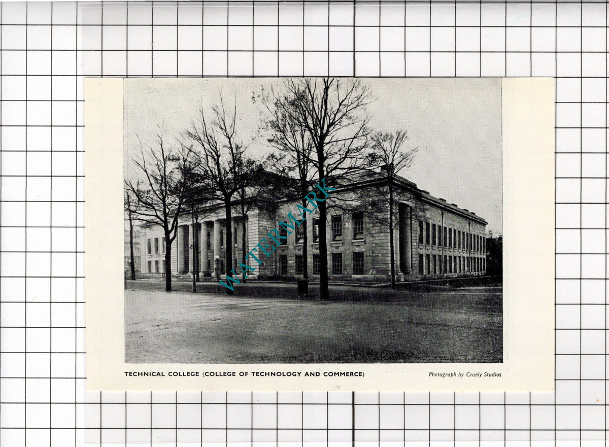 Technical College Cardiff Wales - 1958 Small Clipping
