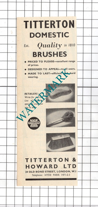 Wareing Bros & Co Ltd Bolton Lancashire / Titterton & Howard Ltd - 1954 Advert