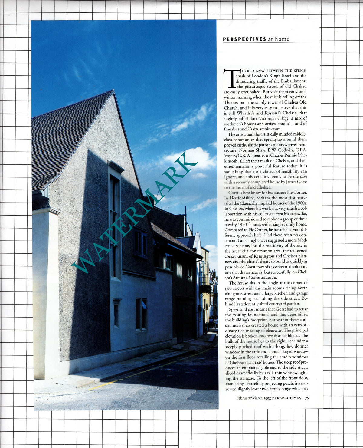 Glebe Place Chelsea  London James Gorst - 1998 Article