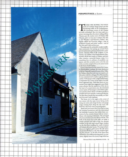 Glebe Place Chelsea  London James Gorst - 1998 Article