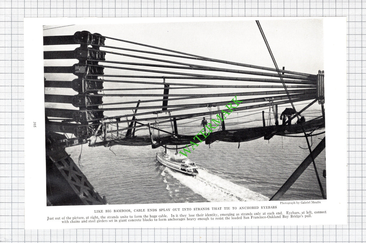 Golden Gate Bridge  / San Francisco Oakland Bay Bridge - 1936 Cutting