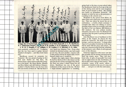 Jack MacBryan Cricketer Cricket  - 1982 Article