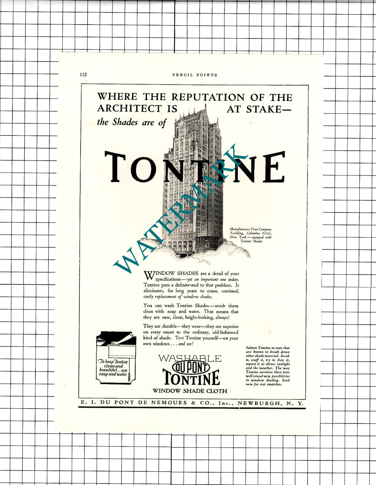 Mr W E Strietzel Shaker Heights Cleveland / Manufacturers Trust Co - 1926 Advert
