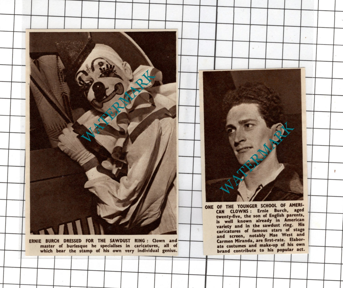 Ernie Burch Circus Clown -   1950 Two-Part Cutting