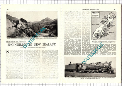 South Island New Zealand Railways  - 1930s Article / Print