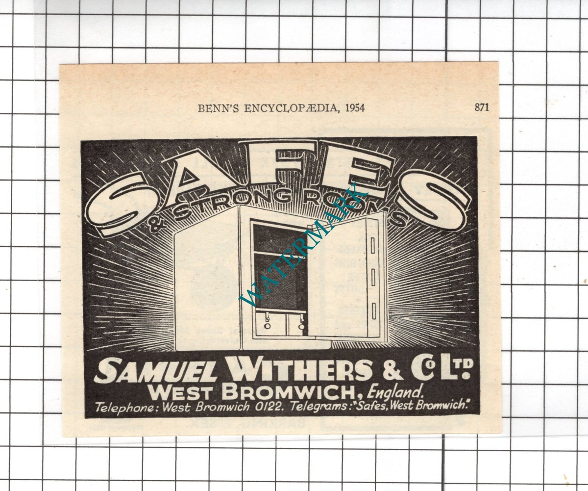 Samuel Withers & Co Ltd West Bromwich England - 1954 Small ADVERT