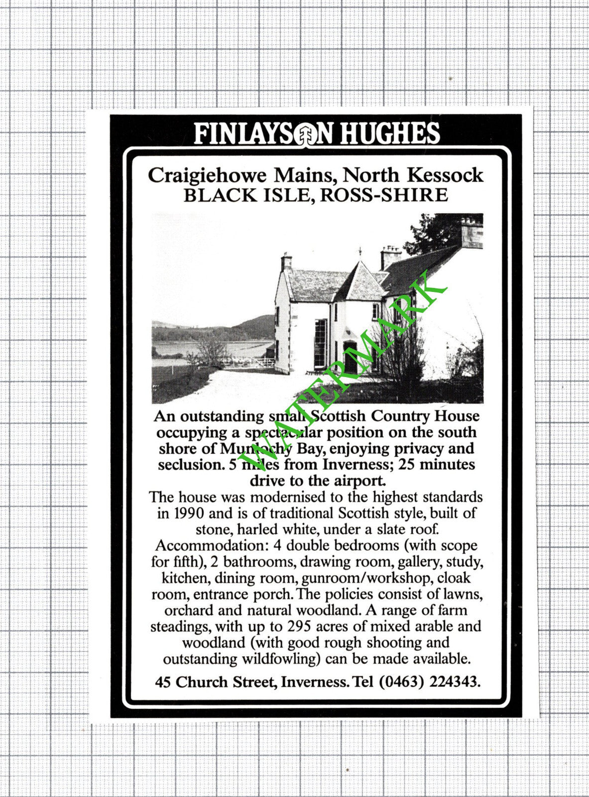 Craigiehowe Mains North Kessock Black Isle Ross-Shire Sale Advert  -1991 Cutting