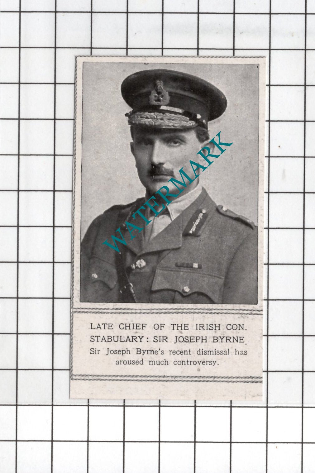 Sir Joseph Byrne Irish Constabulary - 1920 SMALL News Clipping