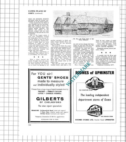 The Rose and Crown Hotel Colchester Essex - 1967 Clipping
