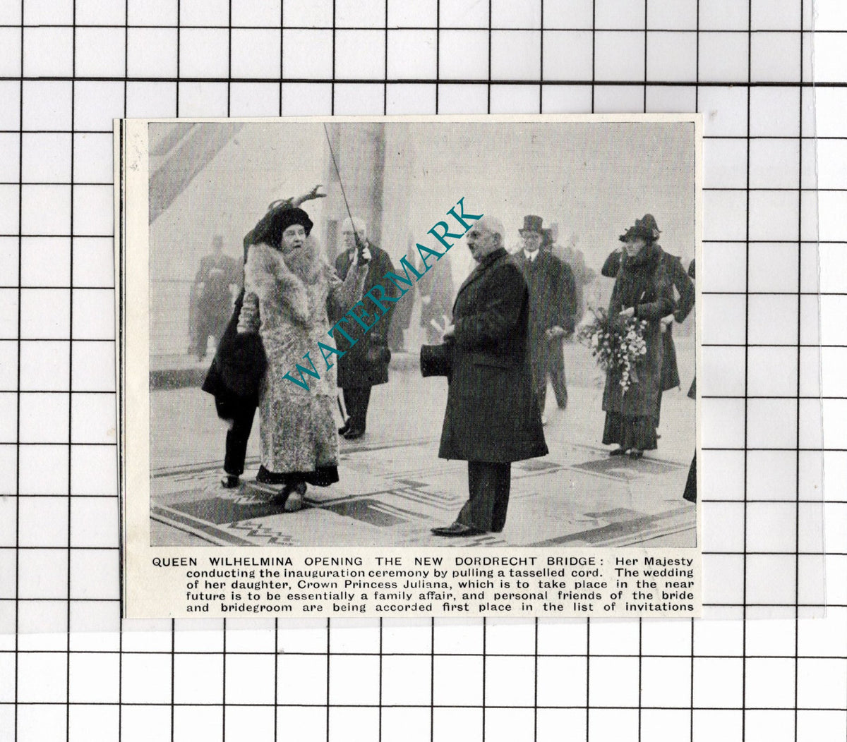 Dordrecht Bridge Opening Queen Wilhelmina  -  1936 Small News Clipping