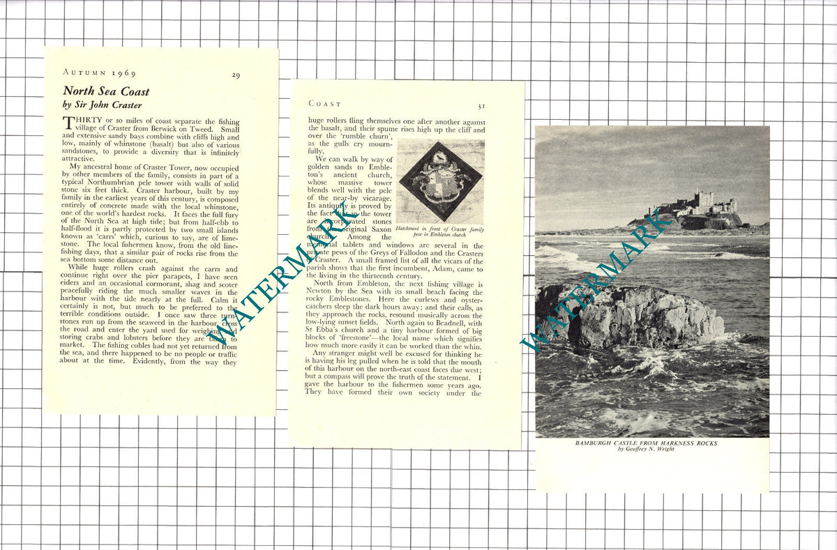 Sir John Craster Tower Northumberland - 1969 Article