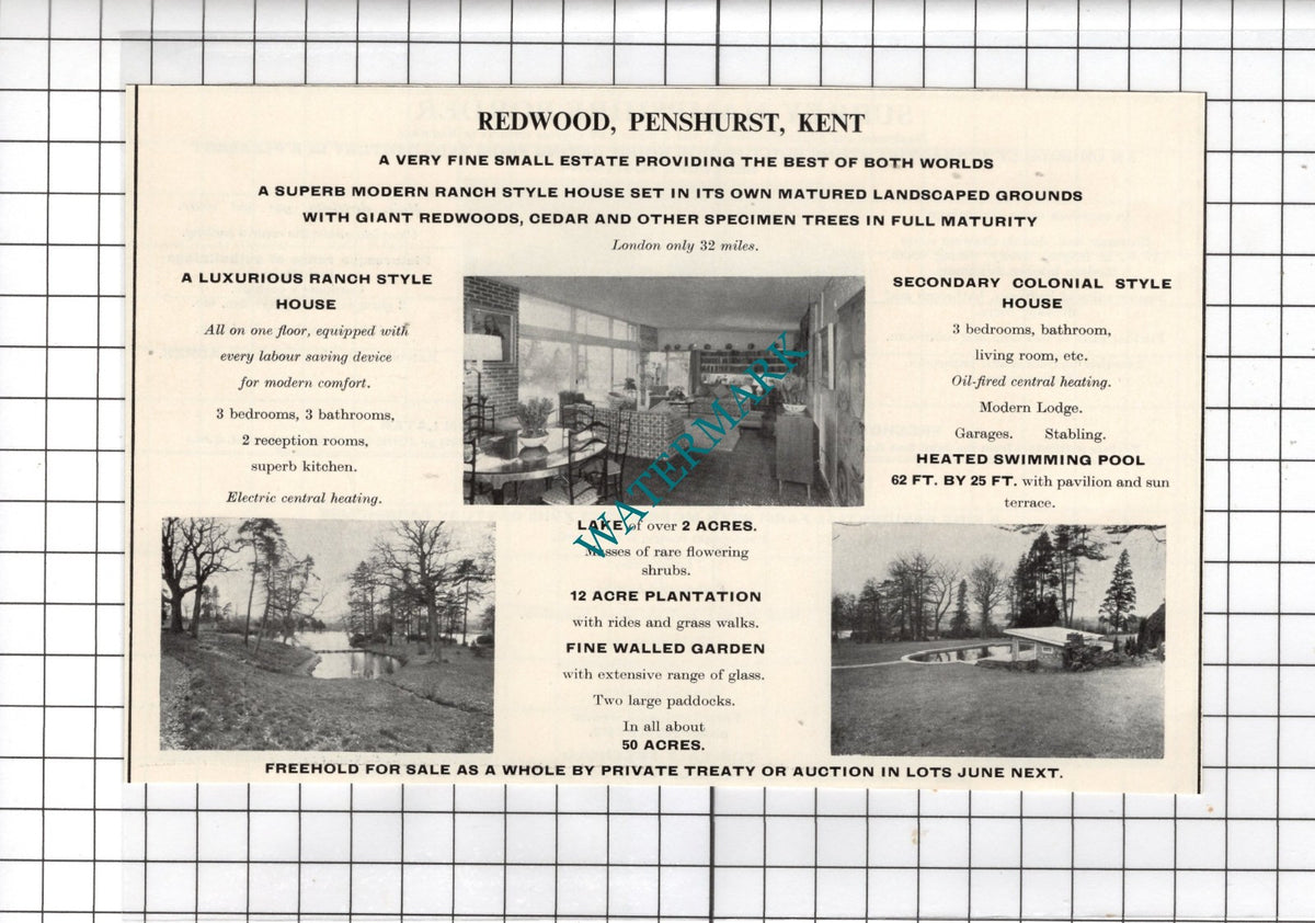 Redwood Penshurst Kent  - 1967 House Sale Advert