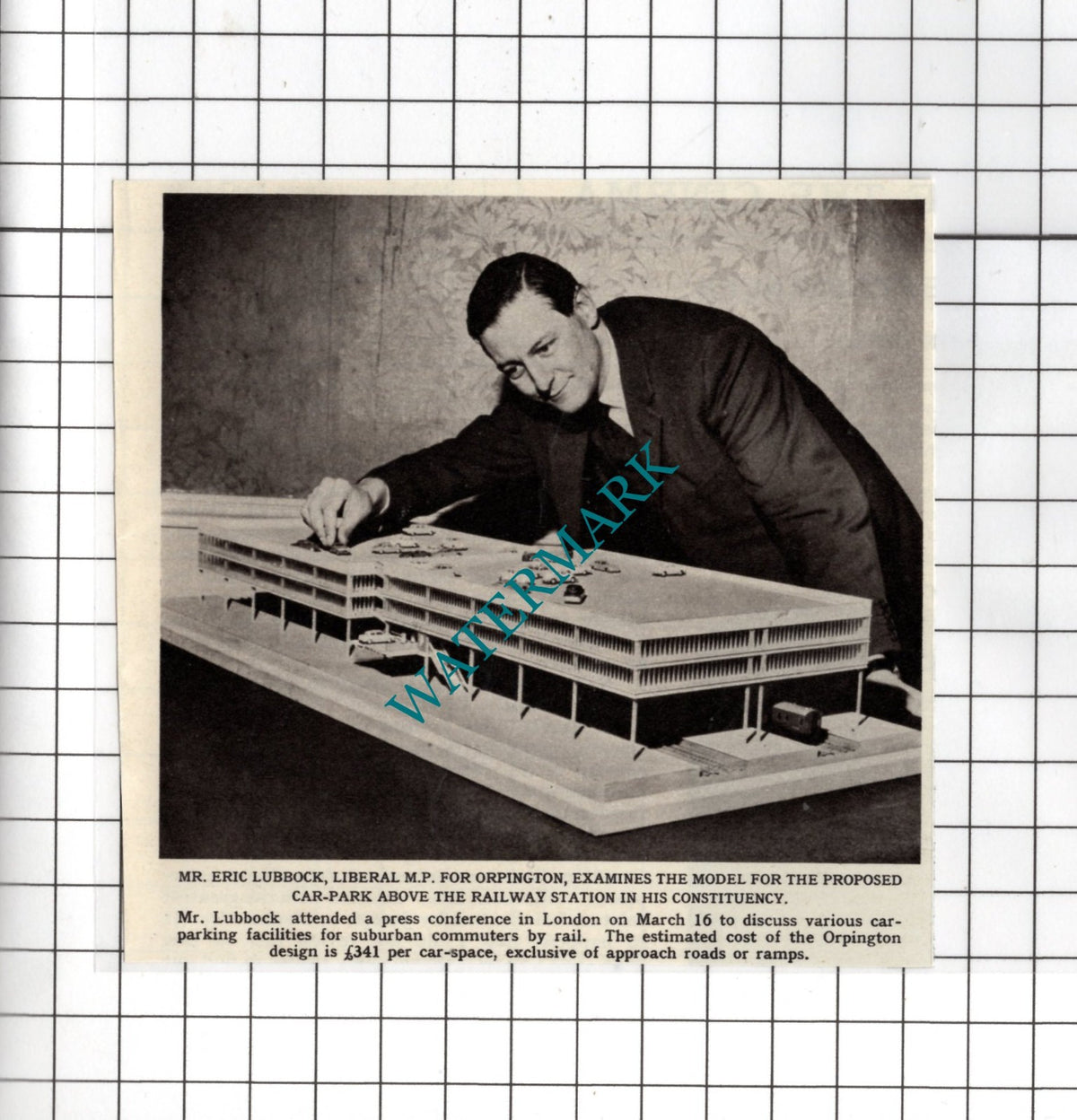 Mr Eric Lubbock Orpington Kent  Railway Station - 1964 SMALL News Clipping