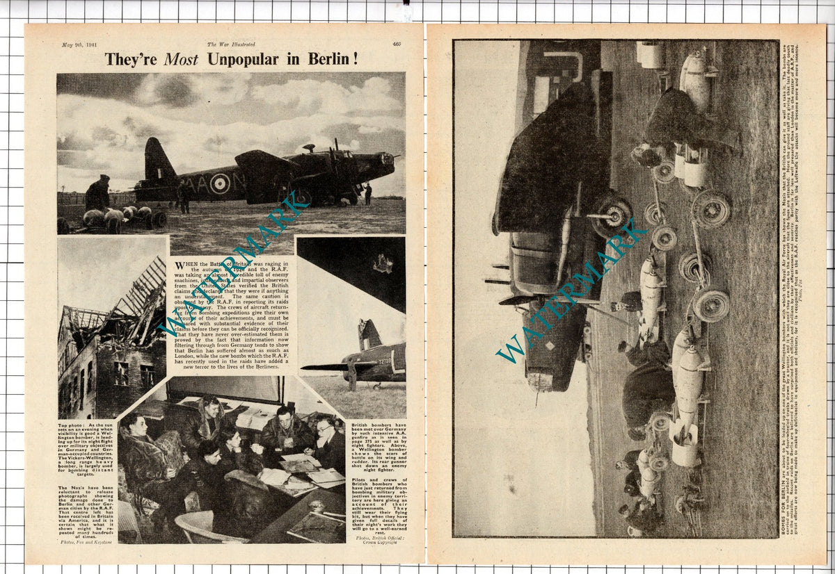 RAF Bombing Of Berlin Germany Raids WW2  World War Two - 1941 2-Part Clipping
