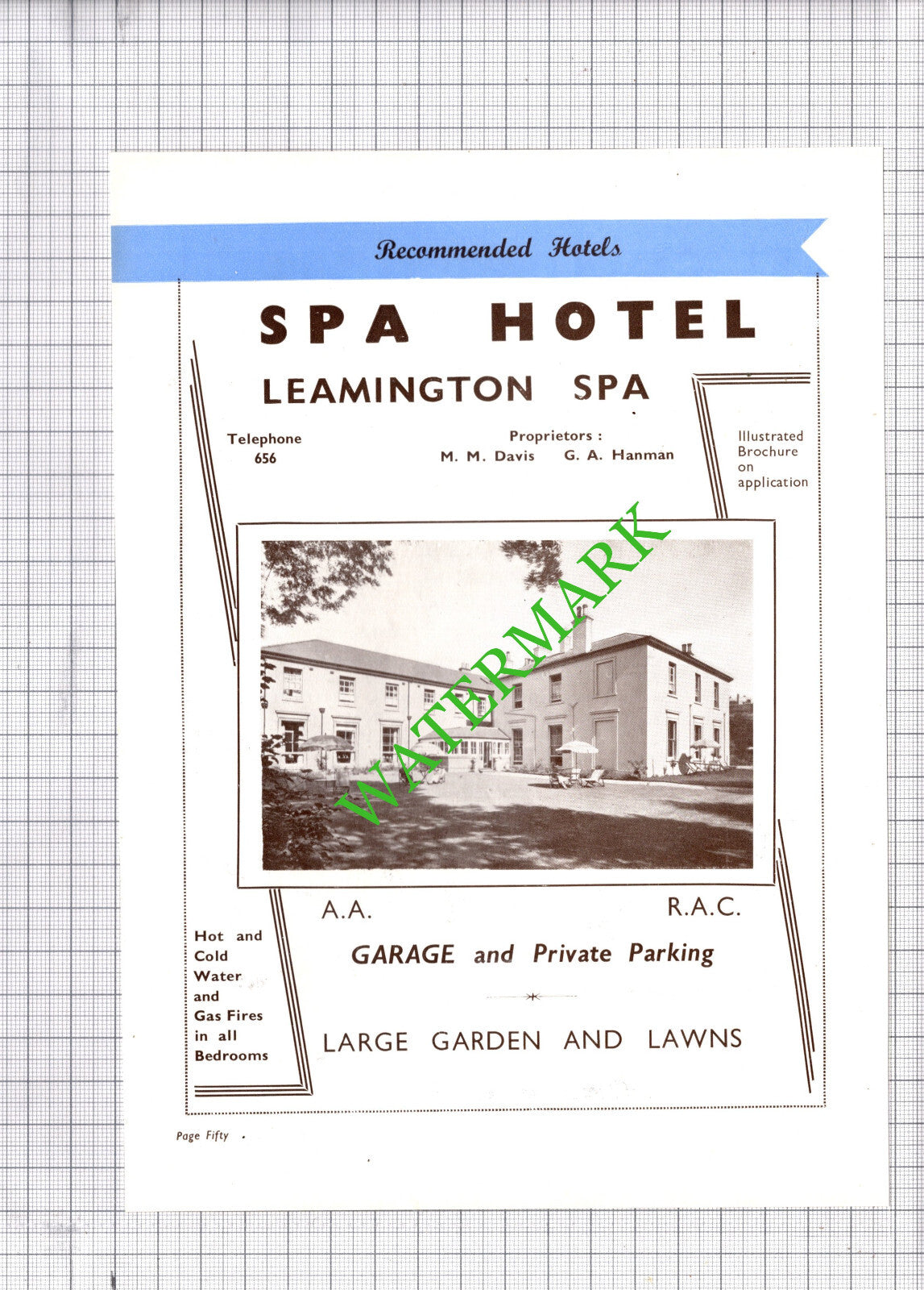 Spa Hotel Leamington Spa Hanman / St Columb Hotel Floyd Advert -  1930s Cutting