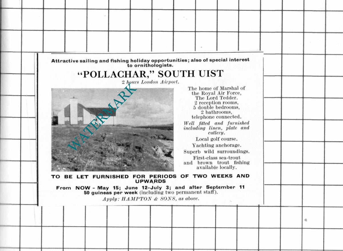 Pollachar South Uist Outer Hebrides Small House Advert - 1967 Clipping