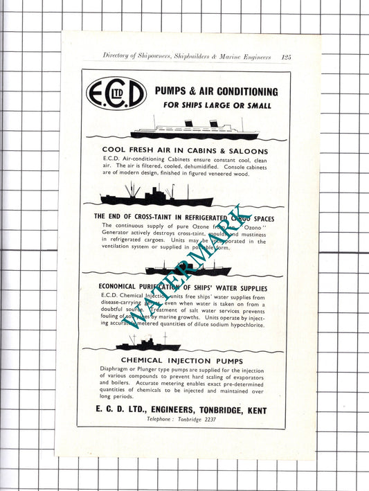 EDD Ltd Engineers Tonbridge Kent ADVERT   - c.1957