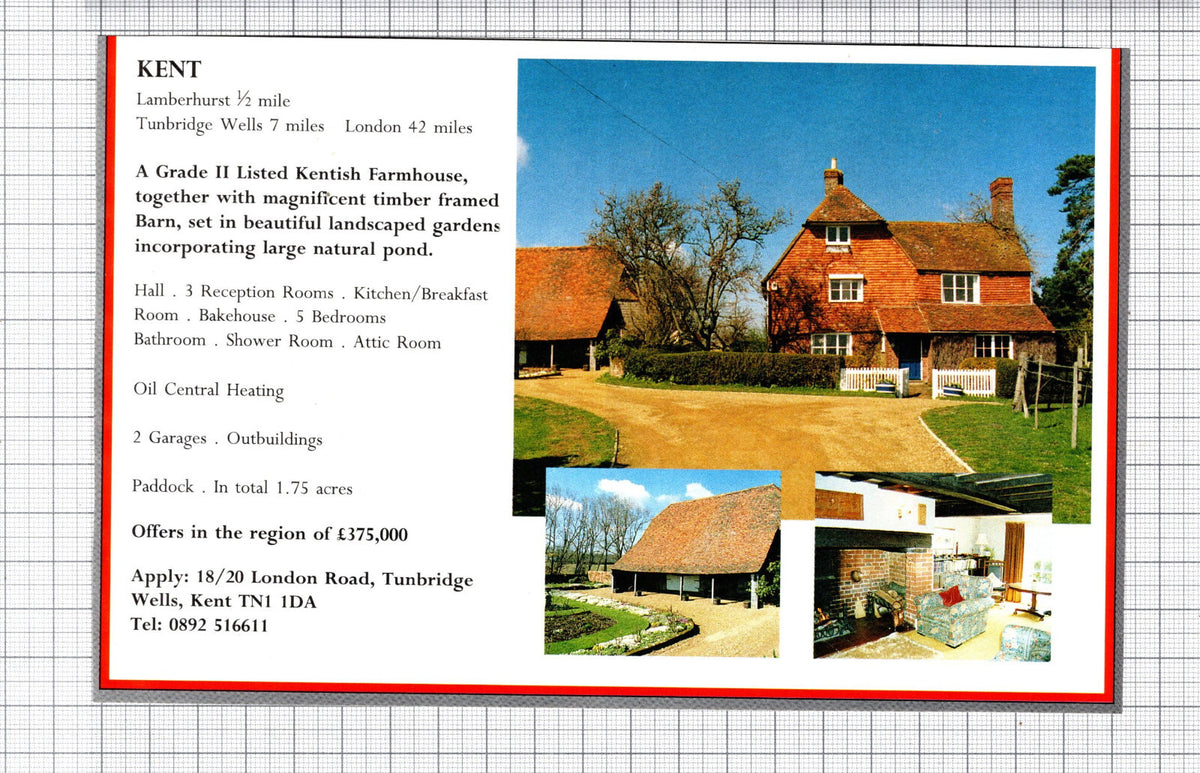 Lamberhurst Kent House Sale Advert -  1991 Cutting