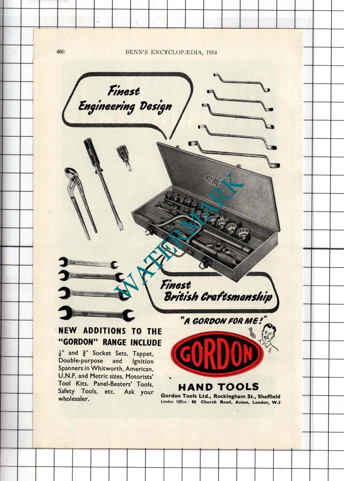 Moore & Wright Sheffield Ltd / Gordon Tools Ltd Sheffield -  1954 Advert